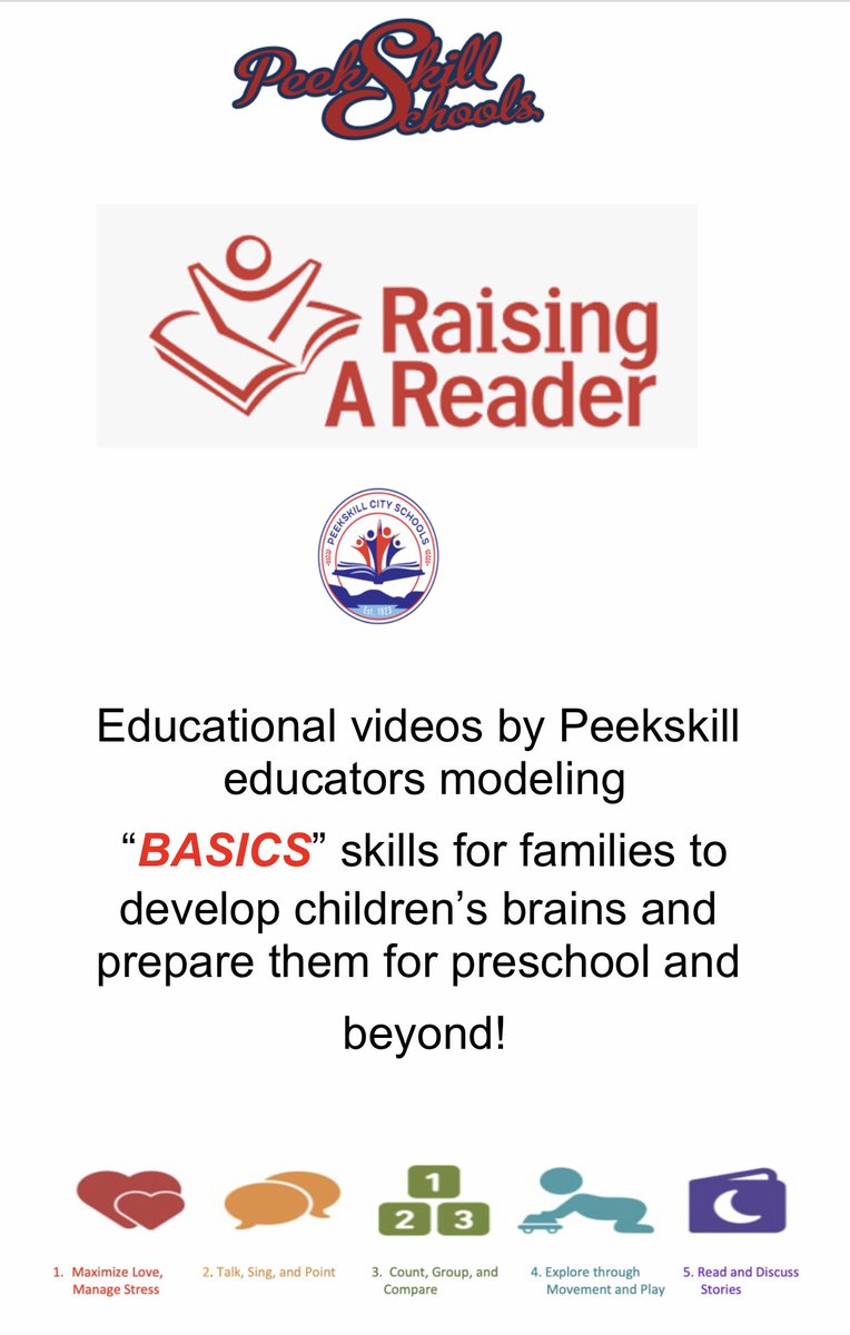 peekskillbasics's tweet image. @Peekskillbasics will feature a new informational video each Friday! Videos will be geared to families of children ages 0-3. Join us as @peekskillcsd educators model #basics skills!