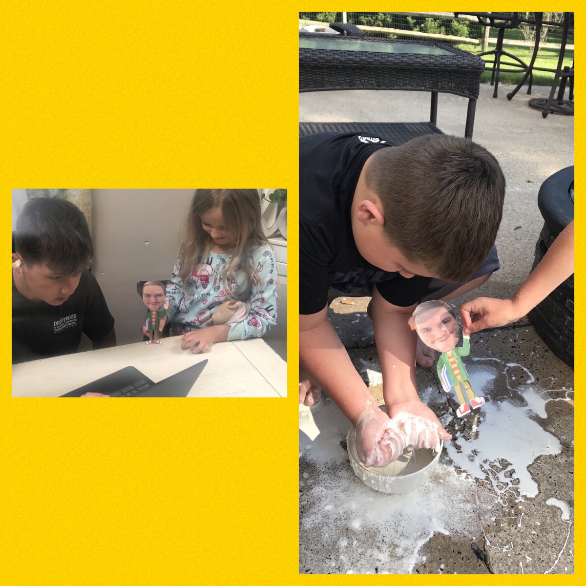 MichaelSchrank's tweet photo. Storms, homework help, naps, caffeine pick me ups, mask making, oobleck slime, and more! Flat Schrankie’s adventures continue strong! #4my2ndgraders @CSDDavisES https://t.co/VQjeooMUSx