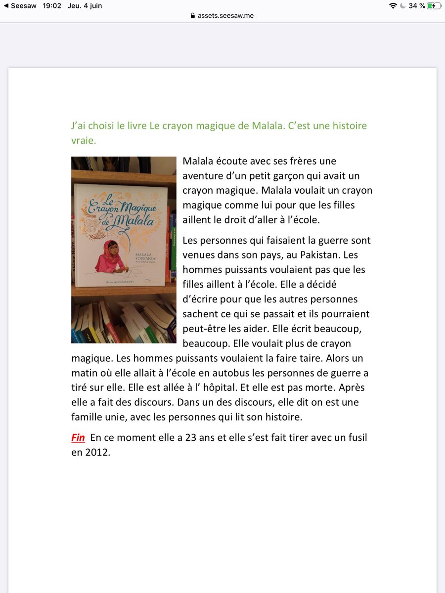 Une proposition de lecture réalisée par Éloïse!❤️