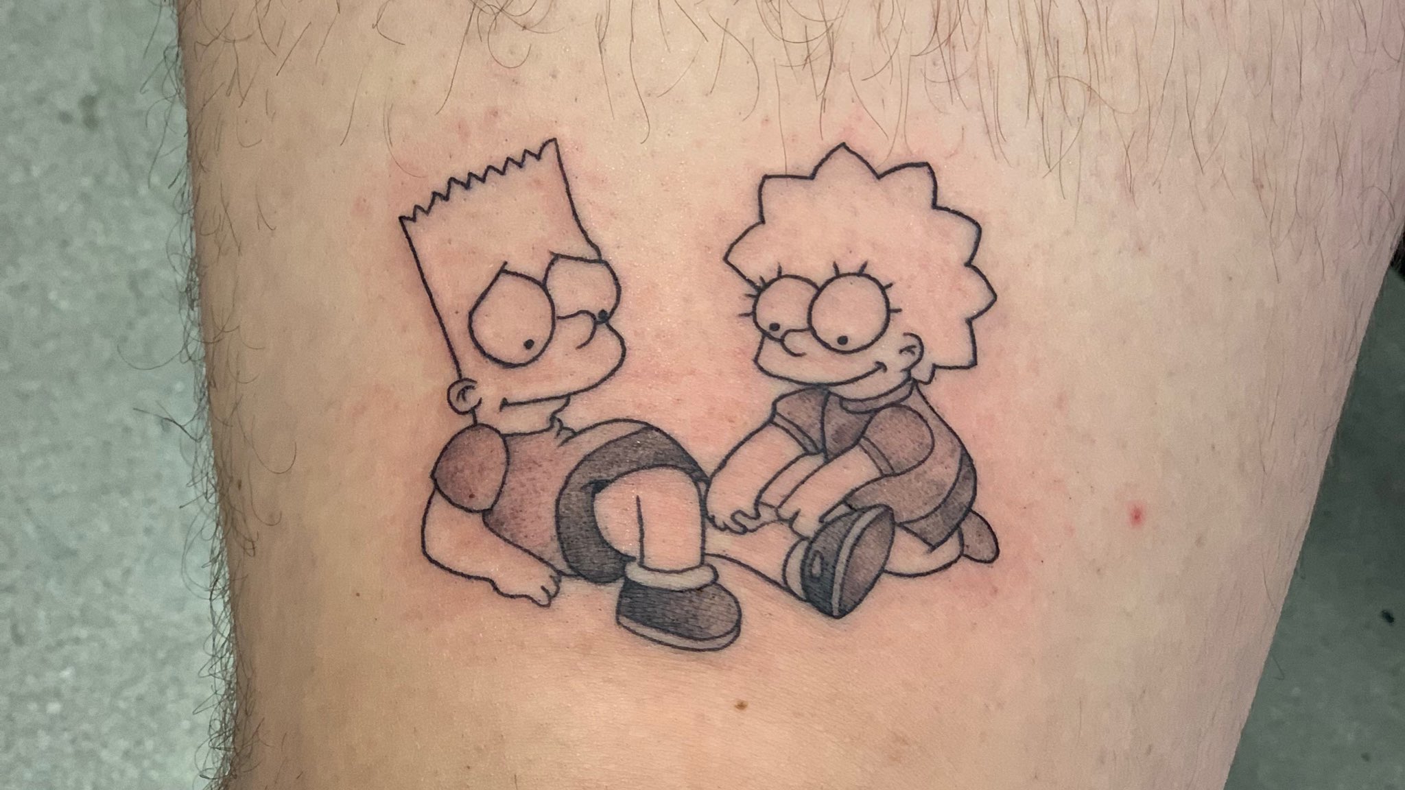 Tattoo uploaded by Justine Morrow  Simpsons sibling tattoo by Samantha  Ross SamanthaRoss sistertattoos sisters sistertattooidea familytattoo  siblingtattoo matchingtattoo bfftattoo brotherandsistertattoo  broandsis simpsons cartoon tvshow 
