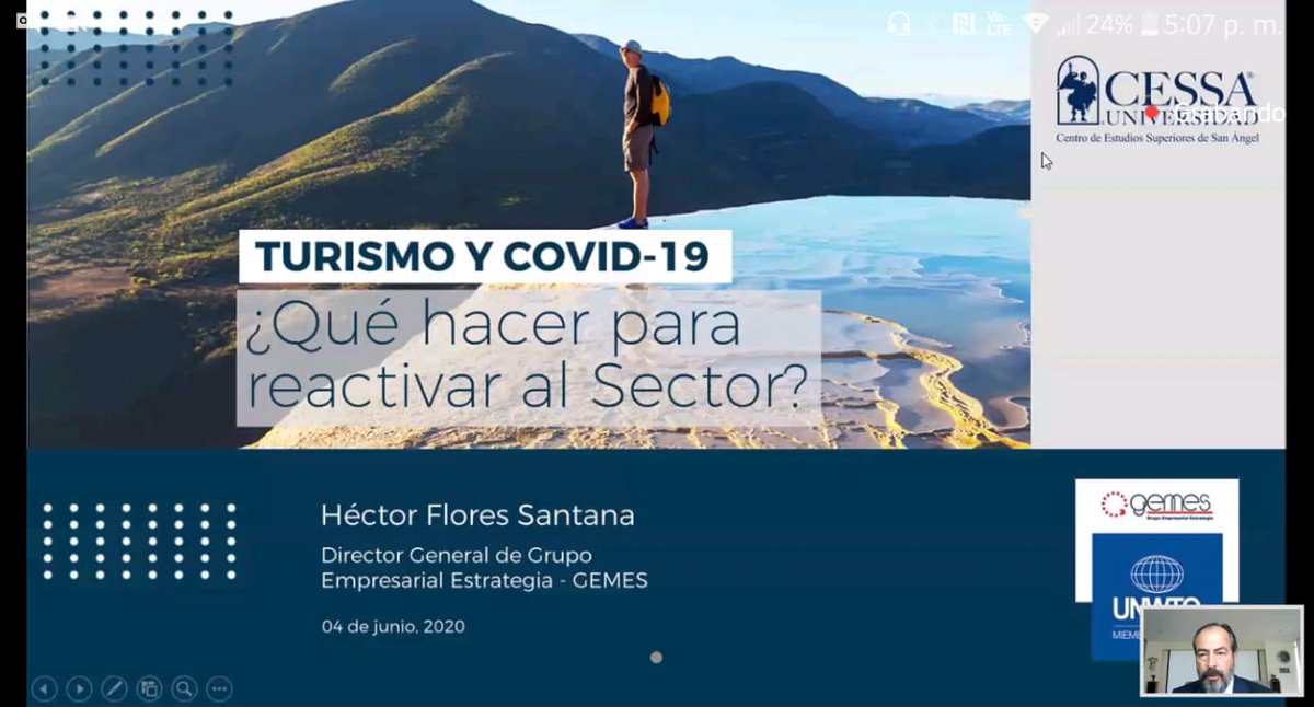 Gemes_Oficial's tweet image. Webminar – CESSA Universidad

TURISMO Y COVID19
¿Qué hacer para reactivar al Sector?

Héctor Flores Santana @HectorFloresSa8, Director General, presentando una ruta clara para la reactivación.

#Turismo
#RegresarDependeDeTodos
#Gemes
#EstamosDeRegreso