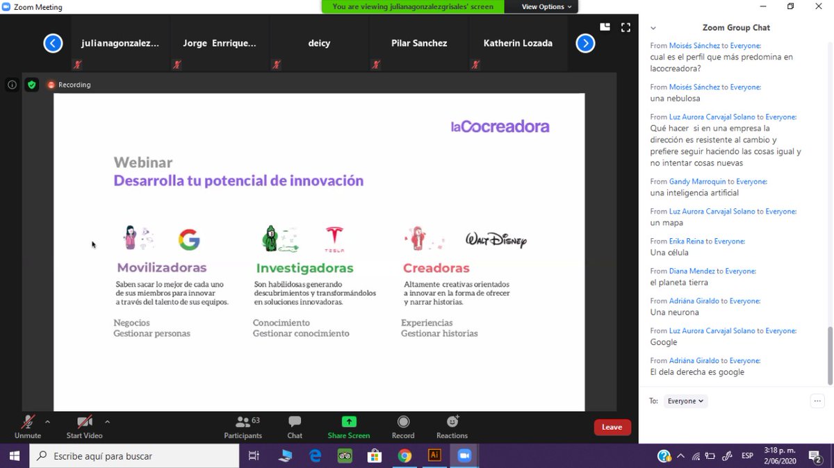 Lacocreadora's tweet photo. 🙌  En nuestro webinar junto a la @ccdeibague estuvimos hablando sobre herramientas para desarrollar nuestro potencial de innovación. 

Gracias a todas las personas que se conectaron de diferentes sectores. Fue un espacio enriquecedor para todos ☺️  ¡Gracias! https://t.co/bgO8r8ynbH