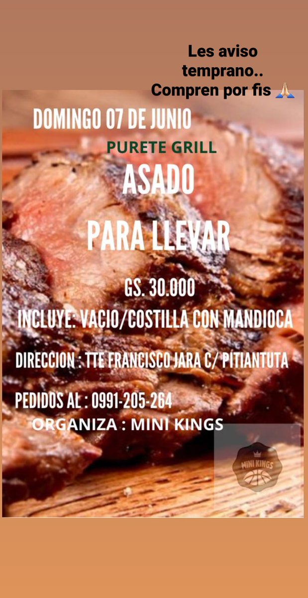 meliperezlo's tweet photo. Colaboren por fis..
No se cocina el domingo, no se van a arrepentir.
#MiniKings🏀 Rt🙏🏻 @elClubOlimpia @OlimpiaMedia @OlimpiaKings @ODA_Olimpia https://t.co/7D2jnlW8GV