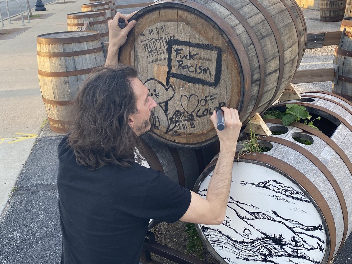 OffcolorBrewing's tweet photo. So. Three months ago, we ordered these black on black lightweight hoodies, which were delayed by the coronavirus crisis. As they finally arrive this weekend, we’ve decided to donate 100% of the proceeds from the sales of this hoodie to Black Lives Matter Chicago. https://t.co/tBFxdBQ9wD