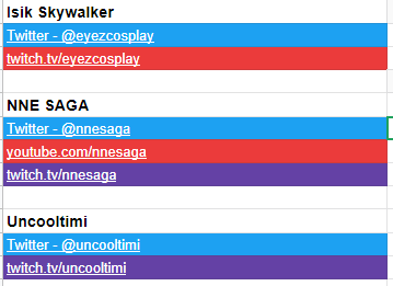 Sammydasloth_'s tweet photo. Hey @ElyseWillems I've made a google doc that has clickable links to all the content creators. It's a little difficult to check them out on mobile at the moment. Could be helpful to have in the description :)

https://t.co/jk2QPrZ5wh https://t.co/p9AphNNcUh