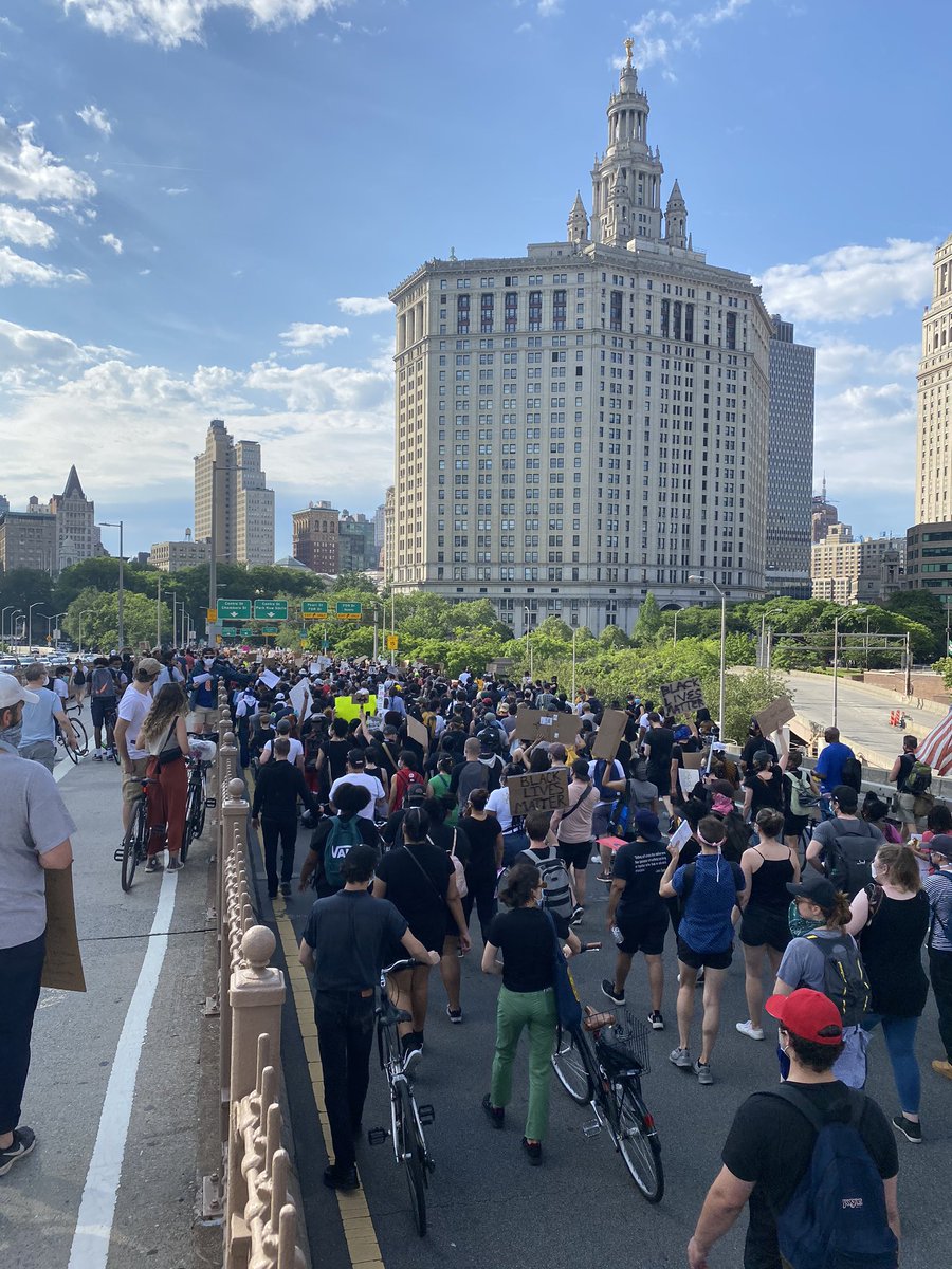 Marching over the Brooklyn Bridge! #GeorgeFloydprotest