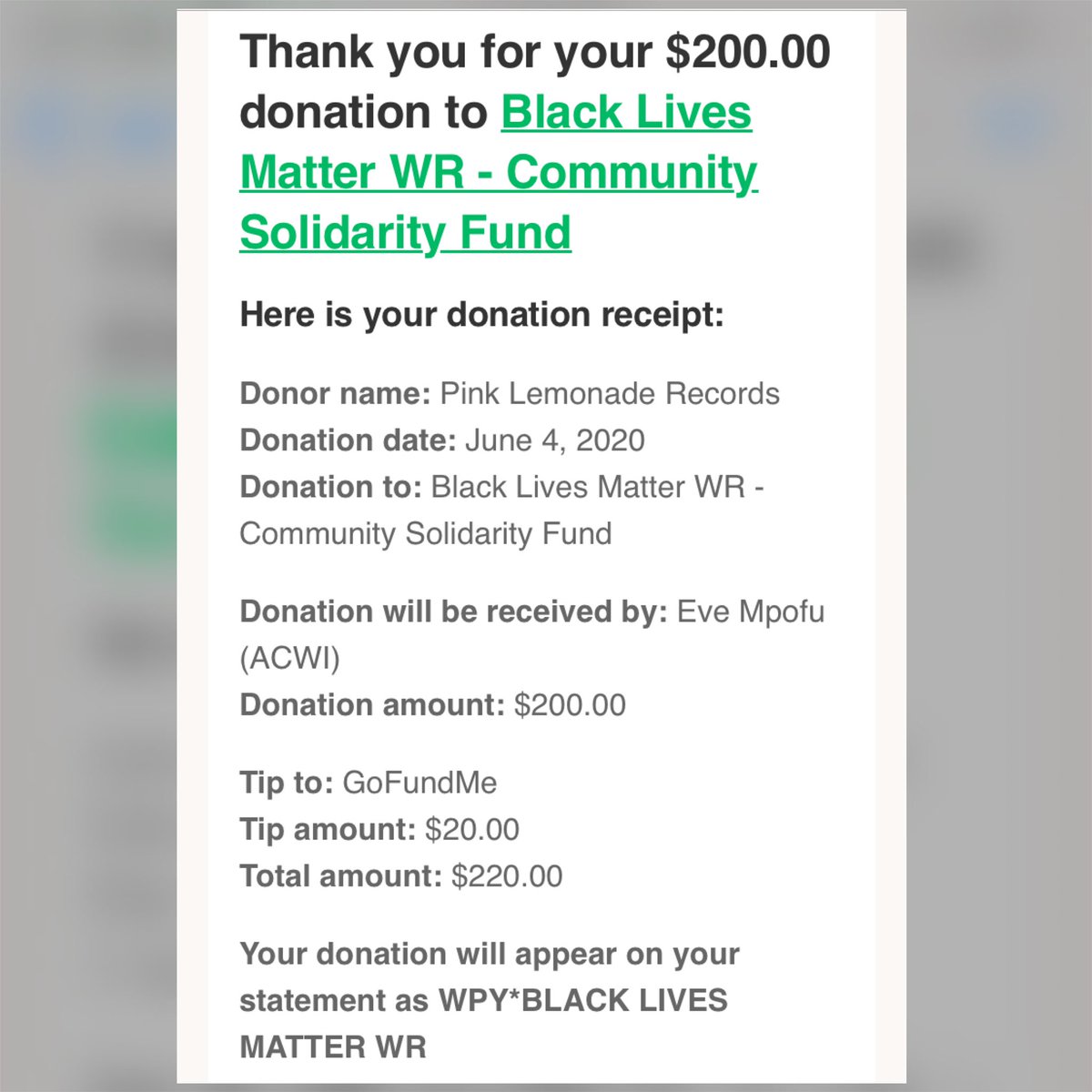 Black Lives Matter WR - Community Solidarity Fund gf.me/u/x58wvf