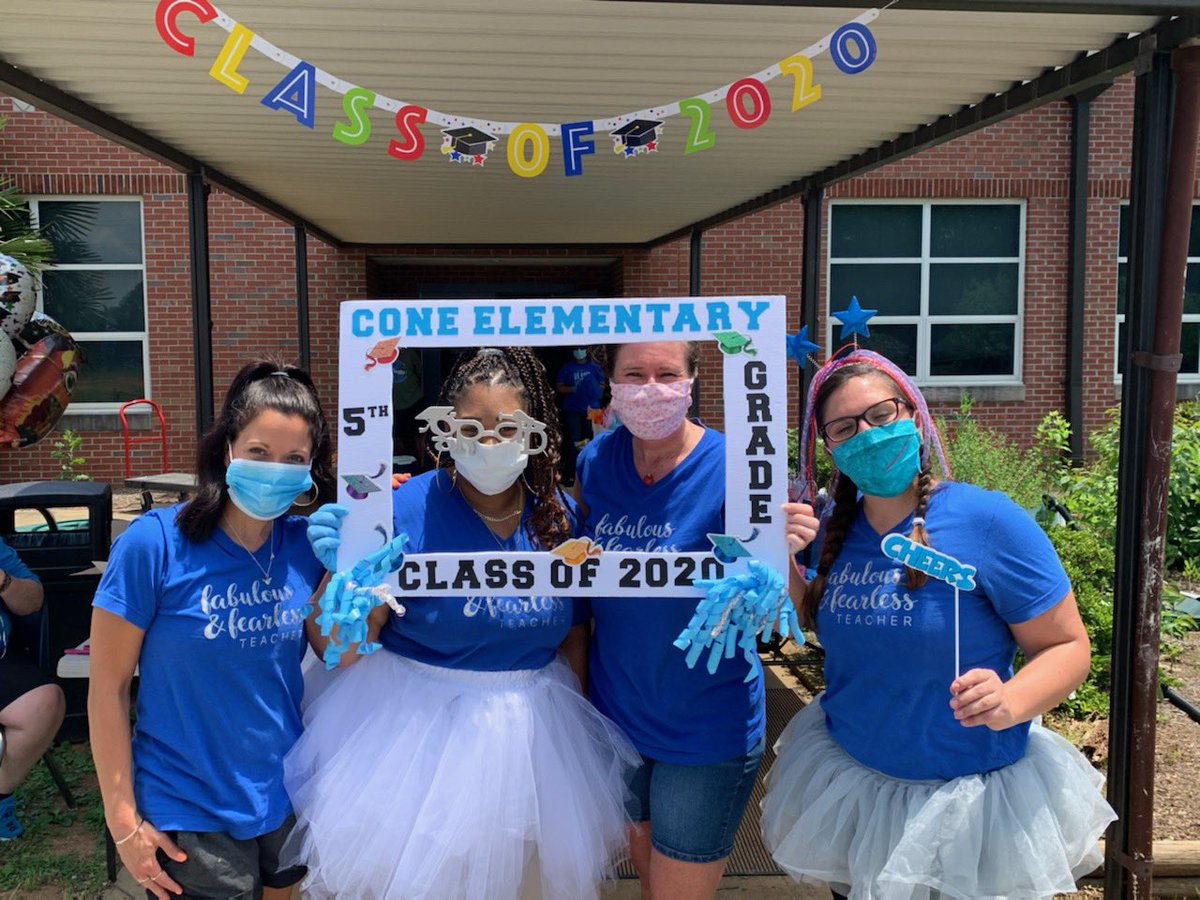 DaddysLilPunkin's tweet photo. We did this today....not the way we want our 5th graders to move but it is what it is. Even still....tears came. #teacherlife #mybabies #coneelementary @ConeCougars https://t.co/9pvQqQVY7A