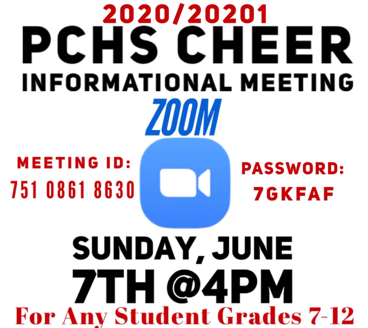 Pendleton_Cheer's tweet image. Join our Zoom Meeting on June 7th at 4pm if you would like to be apart of our PCHS Cheer Team for the 2020-2021 season! We are BEYOND EXCITED to get started and will be sharing very detailed information. Please share with anyone in grades 7-12 interested.