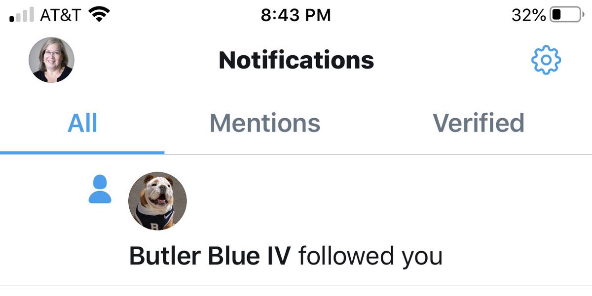 dawn_mitchell61's tweet photo. What a time to be alive. @TheButlerBlue follows me! https://t.co/QOIvPYxtRY
