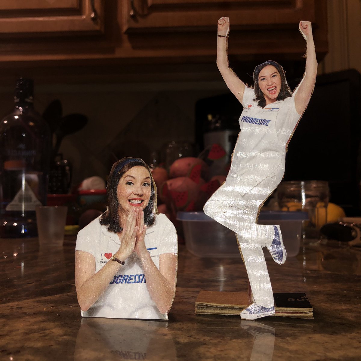lambleuu's tweet image. My sister is a huge fan of Flo from @Progressive so made her two small desk top cardboard cutouts of Flo. She’s very happy about them #progressiveinsurance #progressive #FloProgressive #Flo #cardboardcutout #anime