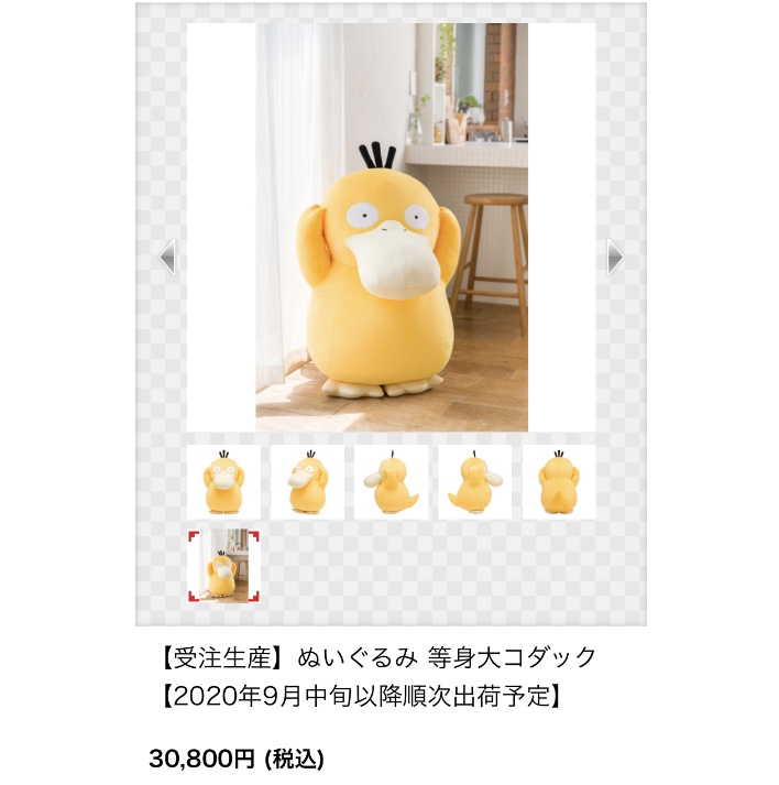 ポケモンセンターnakayama 受注生産 ぬいぐるみ 等身大コダック 年9月中旬以降順次出荷予定 ポケモンセンター T Co Wqkwrqzpoi