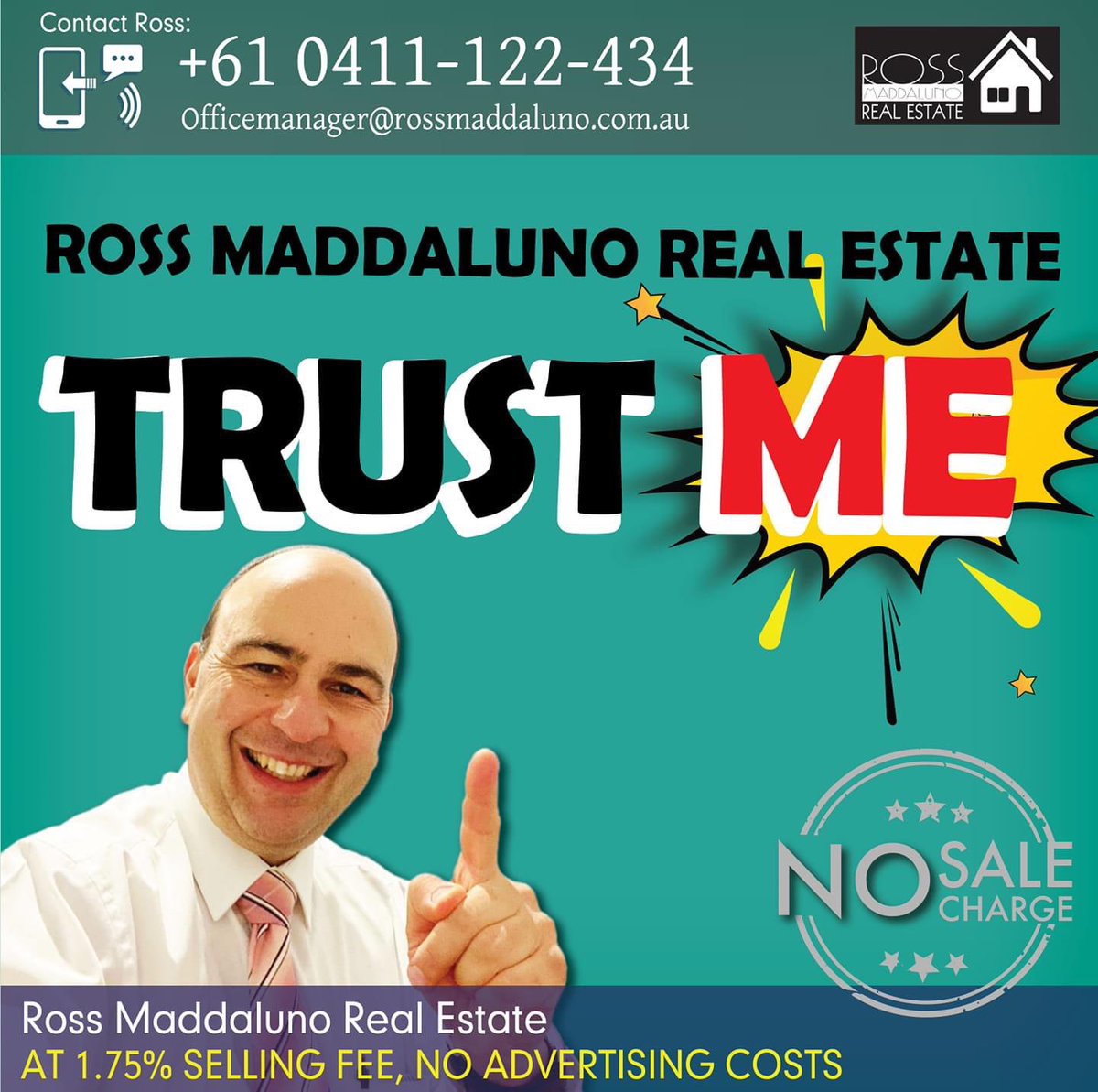 Rossmadda's tweet photo. ROSS MADDALUNO REAL ESTATE
TRUST ME.
🏡🏡🏡🏡🏡🏡🏡🏡🏡🏡
Ross get results!
Contact Ross 👇
📱 0411122434
WhatsApps 0411122434
🖥️ Officemanager@rossmaddaluno.com.au
#Rossgetresults
#Rossmaddalunorealestate
#Realestatemorwell
#Realestatetraralgon
#Realestatechurchill https://t.co/oS1YsUgLL3