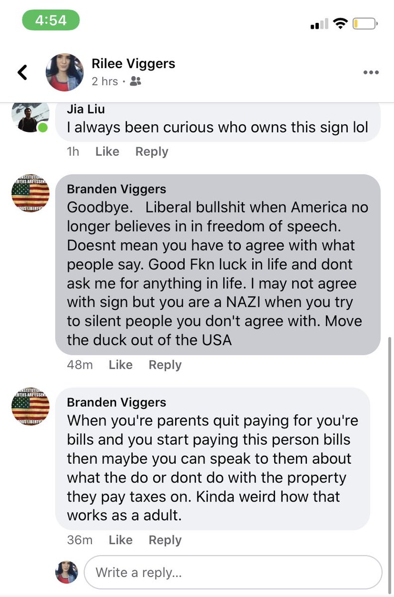 rileejanexo's tweet photo. If you want to support the removal of this hateful insane sign, you can sign this petition. Unlike my uncle, a local bar owner. https://t.co/zegiFRbEcb https://t.co/tgxZoaTR77