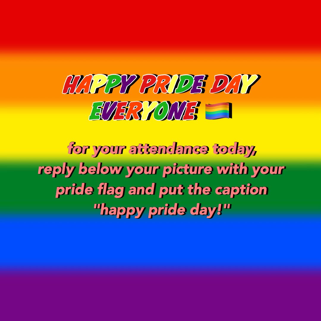 NE0VlLLE's tweet photo. 🍀 𝙰 𝚃 𝚃 𝙴 𝙽 𝙳 𝙰 𝙽 𝙲 𝙴  𝙲 𝙷 𝙴 𝙲 𝙺 !

         Happy Pride Day! For your attendance check, make sure to read the picture below! You are loved for who you are. Have a nice day everyone! Keep safe too. https://t.co/WIOnnkbYPl