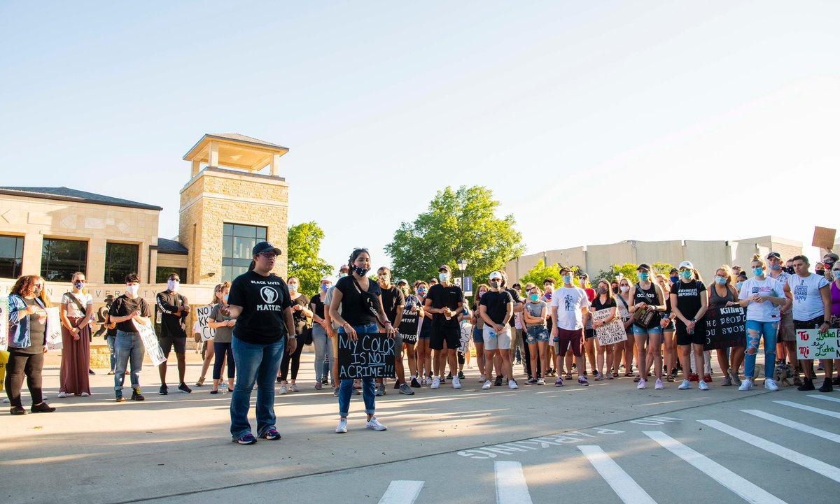 Hundreds of people gathered on campus tonight for a unity march sponsored by our first generation students. #NonNobisSolum #WashburnProud