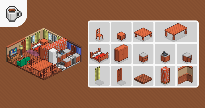 denedox's tweet photo. The cos(z)y collection was among the very first made for TRB. We tried out the waters of the art-style with this one. And due to the time of year, the name stuck.

#Denedox #Terabey #trb #sandbox #isometric #pixelart #gamedev #indiegamedev #indiedev https://t.co/rRh8Bd39Pg