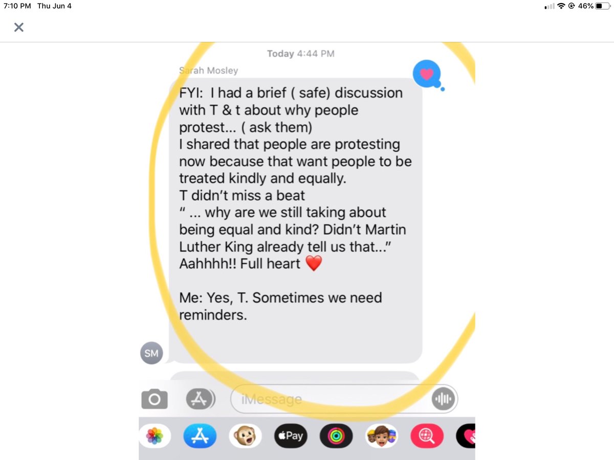 Love this message a parent of my Kindergartener shared from his babysitter to let me know my lessons on MLK resonated with her son (T).#dsusd