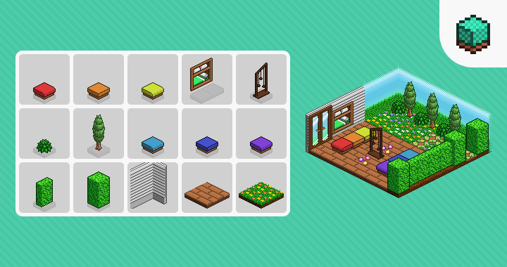 denedox's tweet photo. Liri fabric is a company within Terabey that primarily focuses on producing durable fabric based furniture. Comfort and style is an important factor in Liri products, with a price to match!

#Denedox #Terabey #trb #sandbox #isometric #pixelart #gamedev #indiegamedev #indiedev https://t.co/TdcE1khGaM