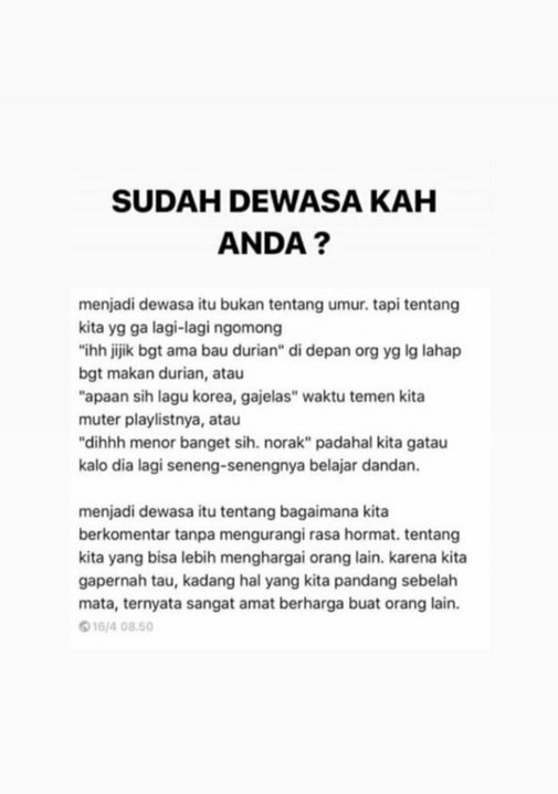 Sudah dewasa kah anda?