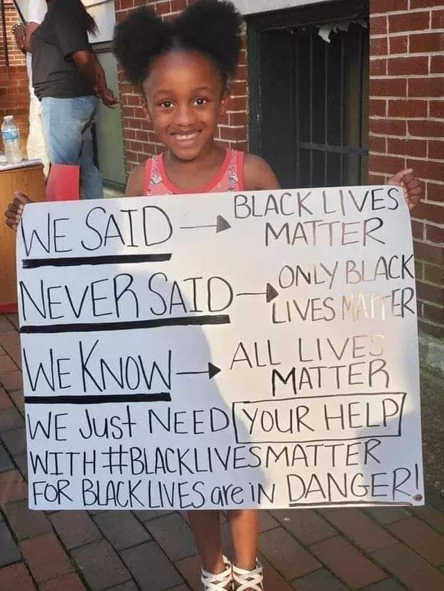 WarrenMBennett's tweet image. Don't be a #victim of #racist #wars If a 7 year old can put some sense into your head...#BlackLivesMatter