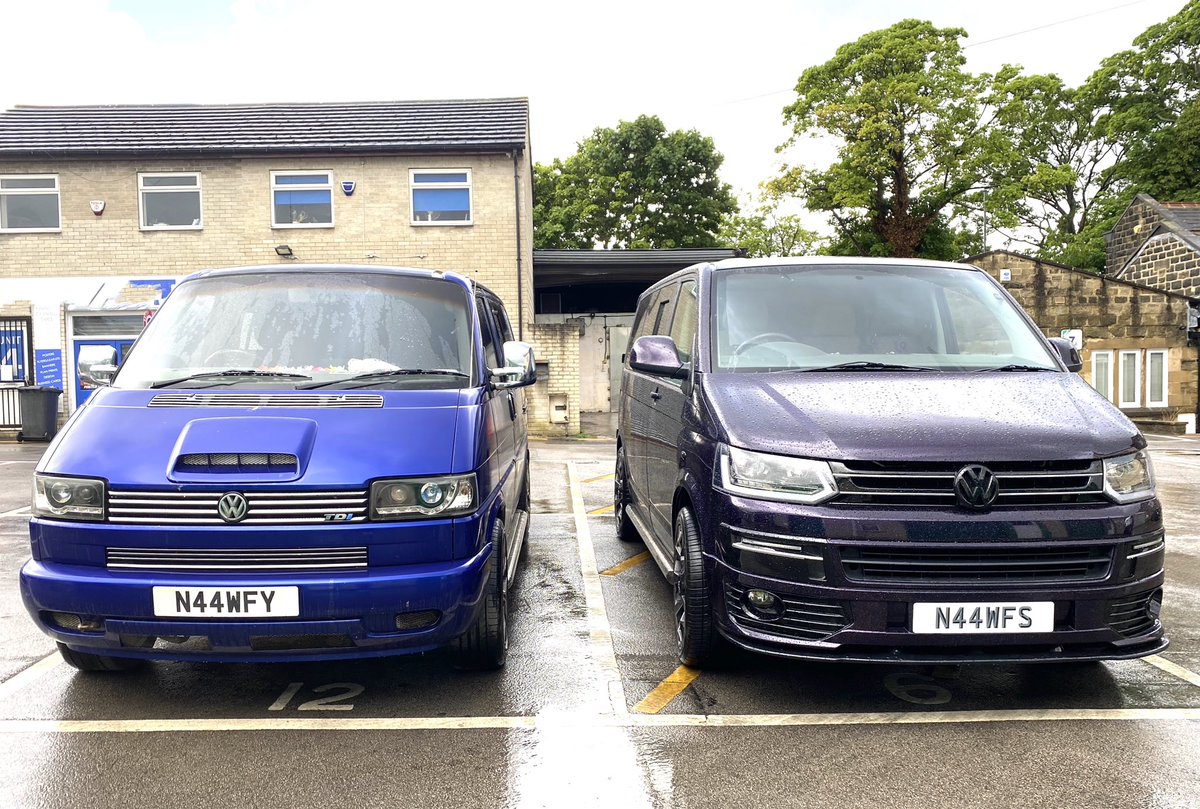 We love them both #Vw #volkswagen #T4 #T5 #dublife #campervan #restoration #customising