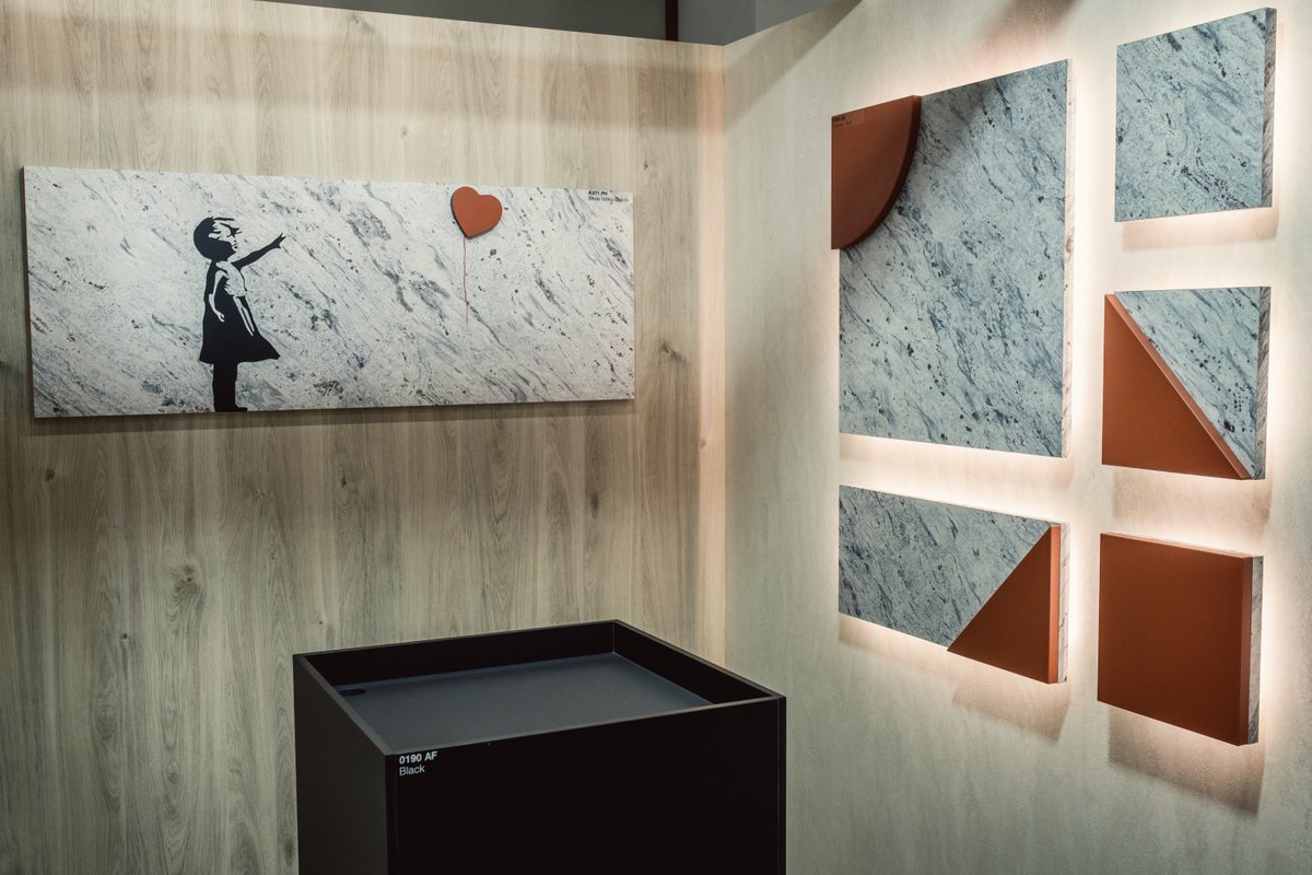 Kronospan's tweet photo. With the decors in #Trends2021 collection you can make a big design statement. Our wood-based boards are suitable for wall paneling and furniture design,and available in a rich palette of colors.
#Kronodesign #WhiteValleyGranite #CeramicRed #GreigeCastelloOak #SilkFlow #Melamine https://t.co/XHbP3SkW1t