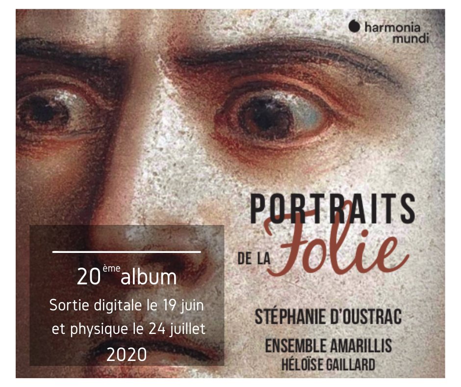 Le 20ème album d'Amarillis avec Stéphanie d'Oustrac <a href="/doustrac/">Stéphanie d'Oustrac</a> sortira le 24 juillet prochain ! Et sera en concert le 7 novembre 2020 au Théâtre de Zug (Suisse) et le 9 novembre 2020 Salle Gaveau (Paris).
A vos agendas !