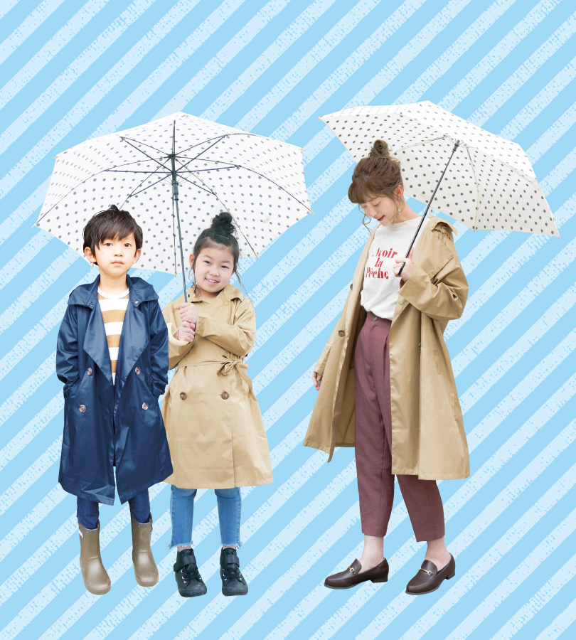 ファッションセンターしまむら 今日は カエルの日 カエルって雨の日も楽しく過ごしてるよね みんなも しまむら のレイングッズで楽しく過ごそう レディース トレンチレインコート 本体2 700円 税 傘各種 本体1 290円 税 キッズ