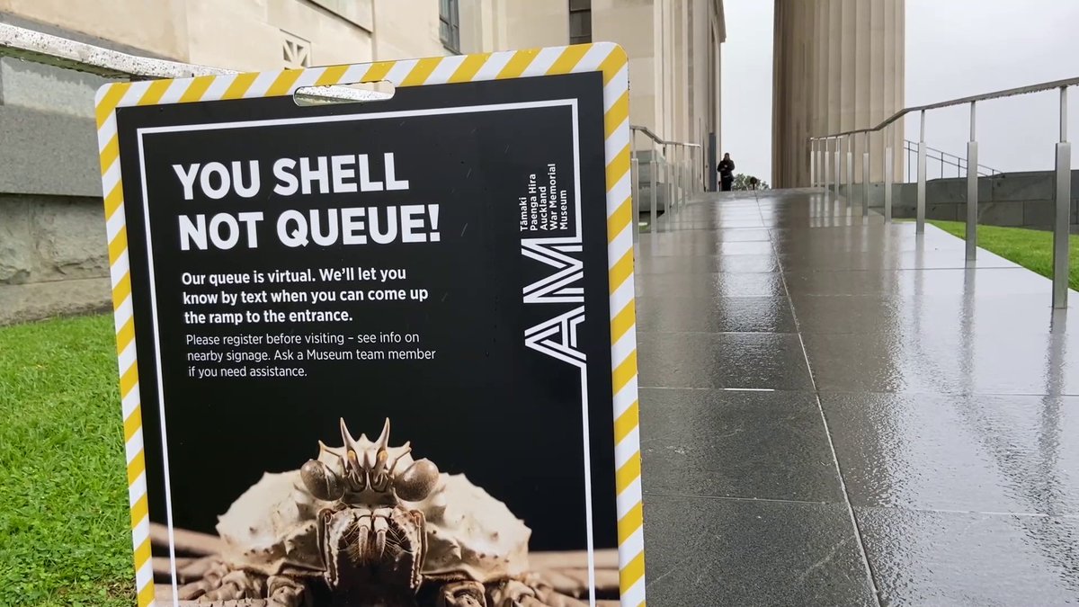 Dexibit's tweet photo. We loved the creative signs @aucklandmuseum - Lord of the Rings references go down really well here in New Zealand. A great way to maintain a positive visitor experience π #MuseumReopening #ReopenRun https://t.co/zF0v6VfSSK