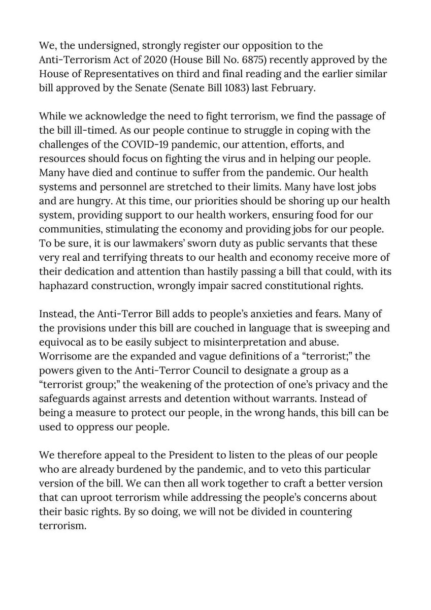 MissionAtDLSU's tweet photo. Joint Statement of the Philippine Jesuits and The De La Salle Brothers of the Philippines on the Anti-Terrorism Act of 2020 https://t.co/fDwoa48J4L
