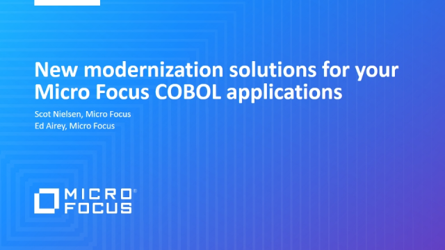 Join <a href="/scotnielsen/">Scot Nielsen</a> as he introduces @MicroFocusCDMS #VisualCOBOL 6.0. Launch webinar on June 24 - register now to avoid disappointment.  bit.ly/3cyV3HU #TeamMicroFocus