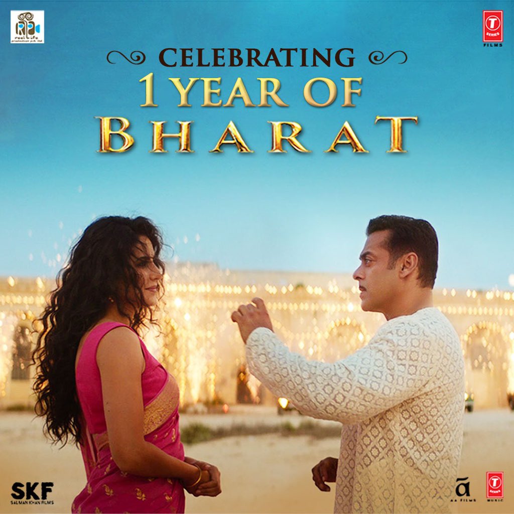 Thank you for loving Bharat on this memorable journey. Celebrating #1YearOfBharat @BeingSalmanKhan @aliabbaszafar @atulreellife @itsBhushanKumar #KatrinaKaif #Tabu @DishPatani @WhoSunilGrover @norafatehi @iaasifsheikh @nikhilnamit @reellifeprodn @SKFilmsOfficial @tseries