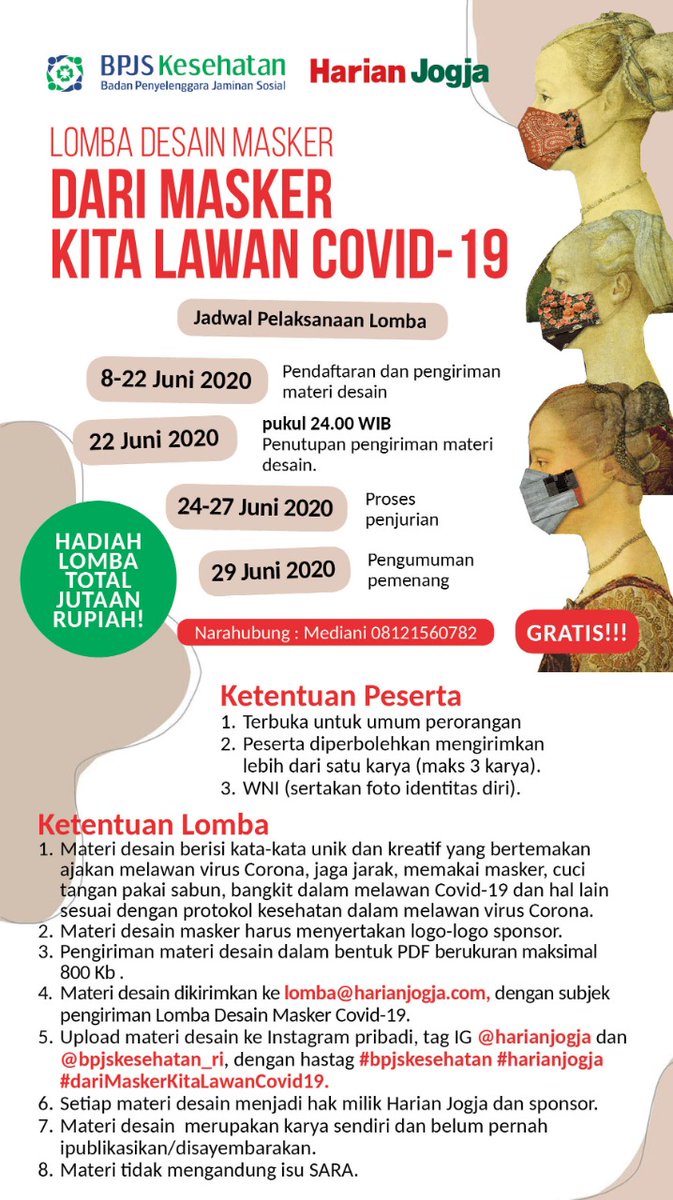 Tanggal 8 Juni ini kami sudah bisa menerima masker ala kamu. Udah siap2 kan dari sekarang? #harianjogja #DariMaskerKitaLawanCovid19