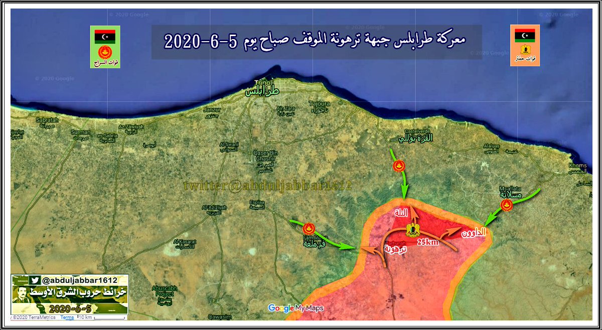 حروب الشرق الاوسط On Twitter الحرب في ليبيا خريطة السيطرة في ليبيا لمختلف اطراف النزاع بعد المعارك الاخيرة جنوب طرابلس مع نهاية يوم 4 6 2020