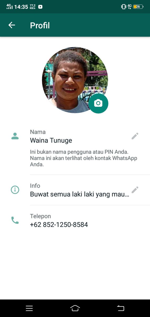 WTunuge's tweet photo. @siskae_ Cht di WA  aja https://t.co/c8YtFbgigP