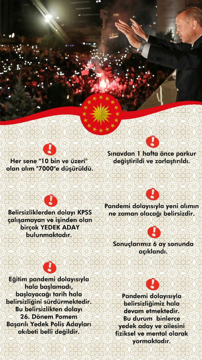 26.Dönem Pomem BAŞARILI YEDEKLERİ olarak bizlerde devletimize ve milletimize hizmet etmeye hazırız degerli büyüğümüz Sayın Cumhurbaşkanımızdan ek kontenjan istiyoruz lütfen sizlerde hayallerimizi gerçekleştirmemizi sağlayın.  #yedekpolislerdenreise <a href="/RTErdogan/">Recep Tayyip Erdoğan</a> <a href="/iletisim/">T.C. İletişim Başkanlığı</a>