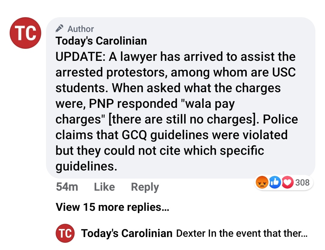 YearoftheMonSy's tweet image. I hope news agencies emphasize that 1) men without uniforms ENTERED the campus, breaching the Soto-Enrile Accord; 2) captors DID NOT give the MIRANDA WARNING; and 3) they did not even know which guideline or law the protesters broke.

#FreeCebu7
#JUNKTERRORBILLNOW