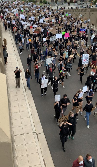 2 pic. Today we marched and peacefully protested for 9 miles around San Diego streets with 5000+ amazing