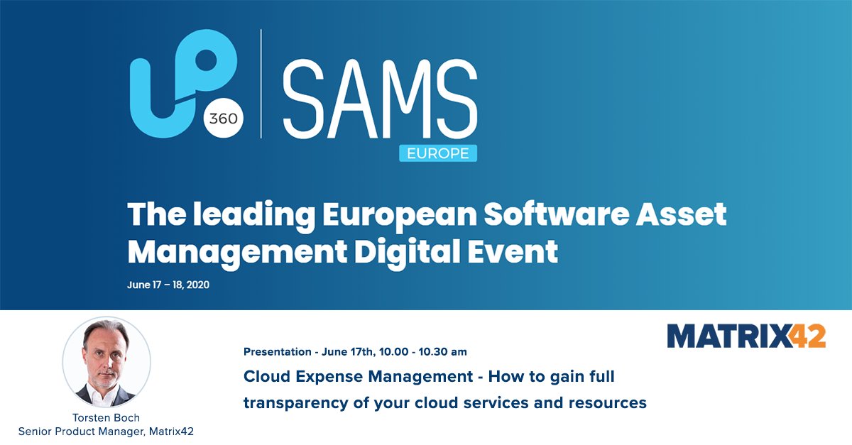 Matrix42_global's tweet image. Matrix42 will host a virtual session and present their brand-new solution for #CloudExpenseManagement. 
Registration: bit.ly/2Xz9Td7