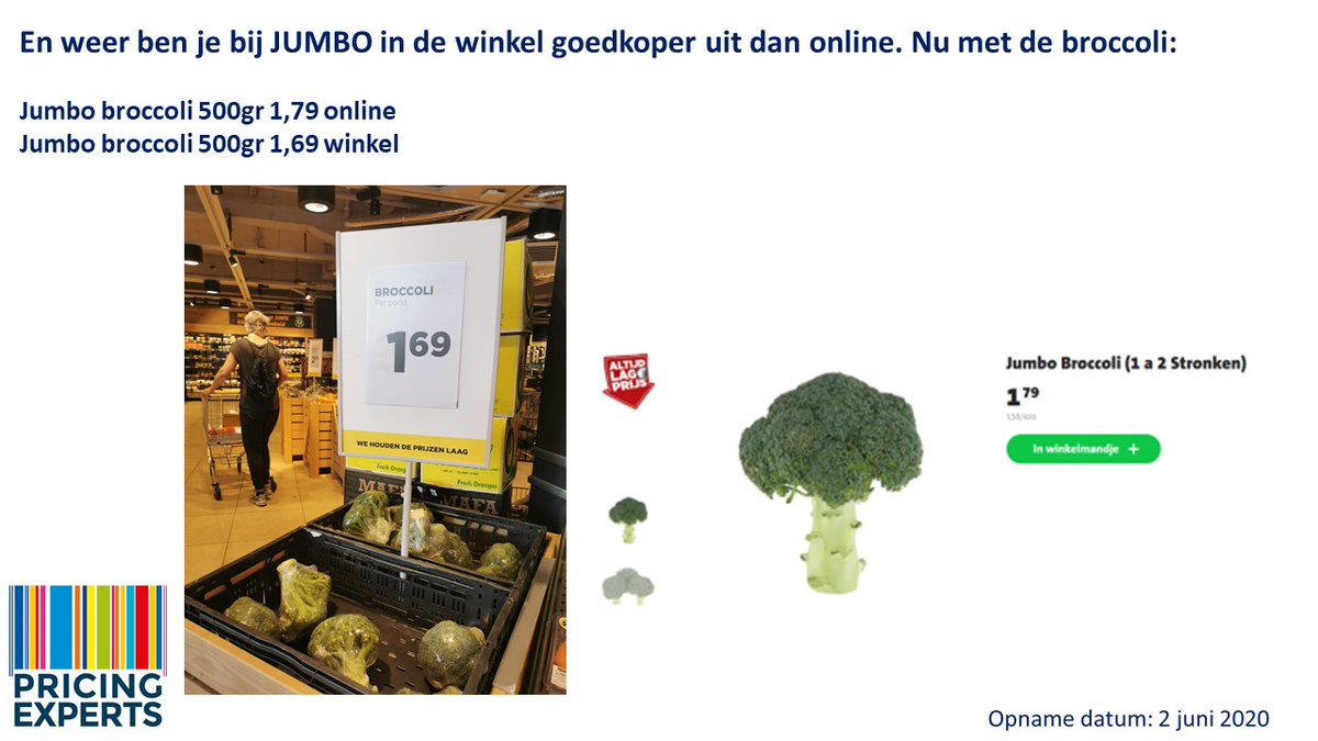 ExpertsPricing's tweet image. 𝗘𝗻 𝘄𝗲𝗲𝗿 𝗯𝗲𝗻 𝗷𝗲 𝗯𝗶𝗷 𝗝𝗨𝗠𝗕𝗢 𝗶𝗻 𝗱𝗲 𝘄𝗶𝗻𝗸𝗲𝗹 𝗴𝗼𝗲𝗱𝗸𝗼𝗽𝗲𝗿 𝘂𝗶𝘁 𝗱𝗮𝗻 𝗼𝗻𝗹𝗶𝗻𝗲. 𝗡𝘂 𝗺𝗲𝘁 𝗱𝗲 𝗯𝗿𝗼𝗰𝗰𝗼𝗹𝗶: Jumbo broccoli 500gr 1,79 online; Jumbo broccoli 500gr 1,69 winkel
#agf #JUMBO #pricingexperts #prijsmeters #online #offline
