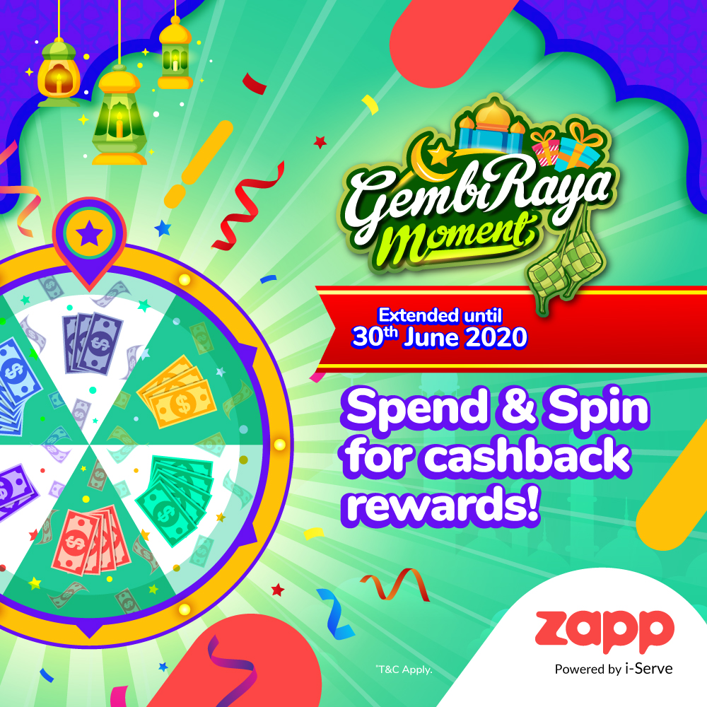 Hi Everything! 🤓👋

We are extending the Spend &amp; Spin for cashback rewards campaign period. 😱 All you need to do is pay with Zapp at our partnered merchants or purchase any in-app voucher worth RM10 and above.

For more info -> zapp.com.my/spin_win_cashb…

T&amp;C apply.