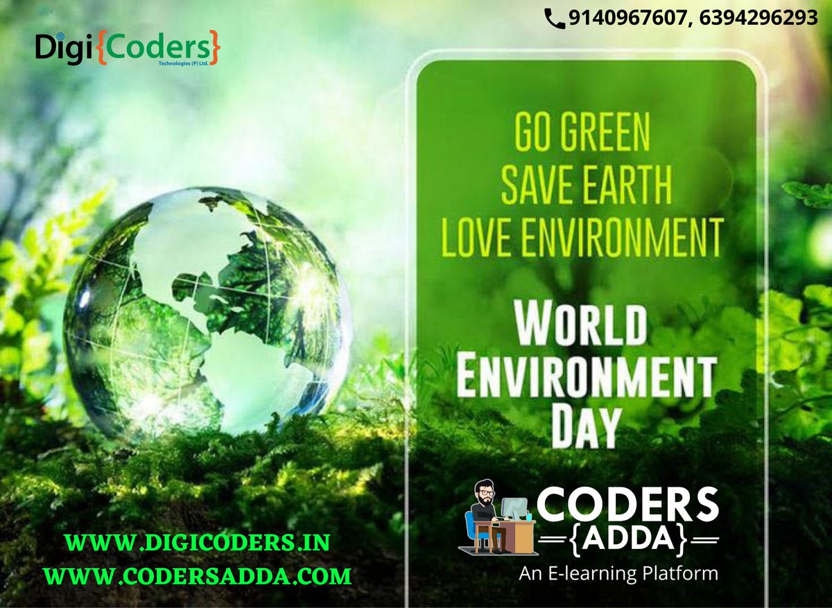 codersaddadct's tweet image. On this #WorldEnvironmentDay2020, let&apos;s pledge to contribute consciously to make our #world a better place to live.
- DigiCoders Technologies Private Limited.