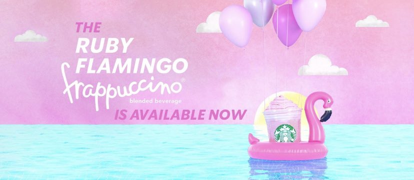 Our new Frappuccino now available! Who’s popping round the drive thru to try one ?? 🦩🦩🦩