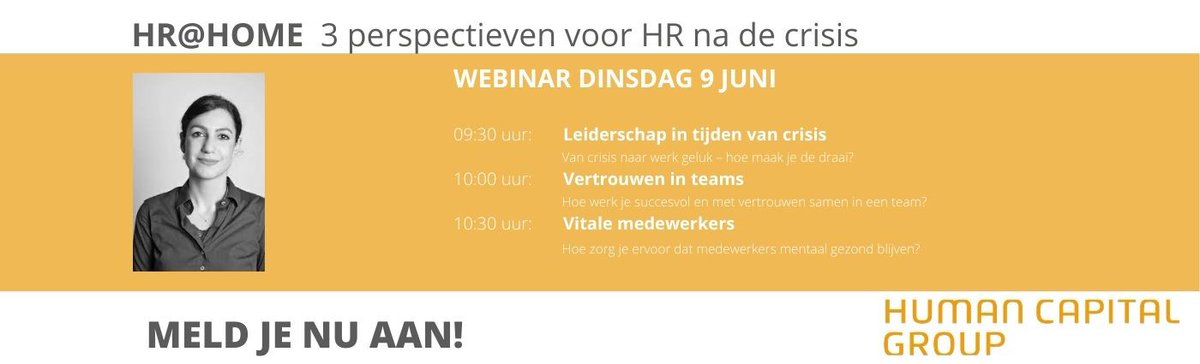 Ben je erbij, dinsdag 9 juni, om 10.30 uur? Deelname is gratis!

Aanmelden via: humancapitalgroup.nl/hrhome/

#HR #Home #inspiratie #humancapitalgroup #organisatieadvies #leiderschap #vitaliteit #webinar #onlinesessie #gratisdeelname #kennis