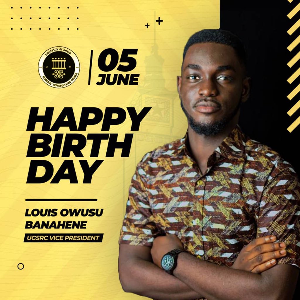 Ug_src's tweet photo. Thank you for your brave and fearless leadership. We hope that you have a day of joy and rest on your birthday.🥂❤️🎁 @LouisBanahene.                              @ugmsa_ @UnivofGh @univers1057fm @Ef_seyhall https://t.co/TjnPMXrYqs