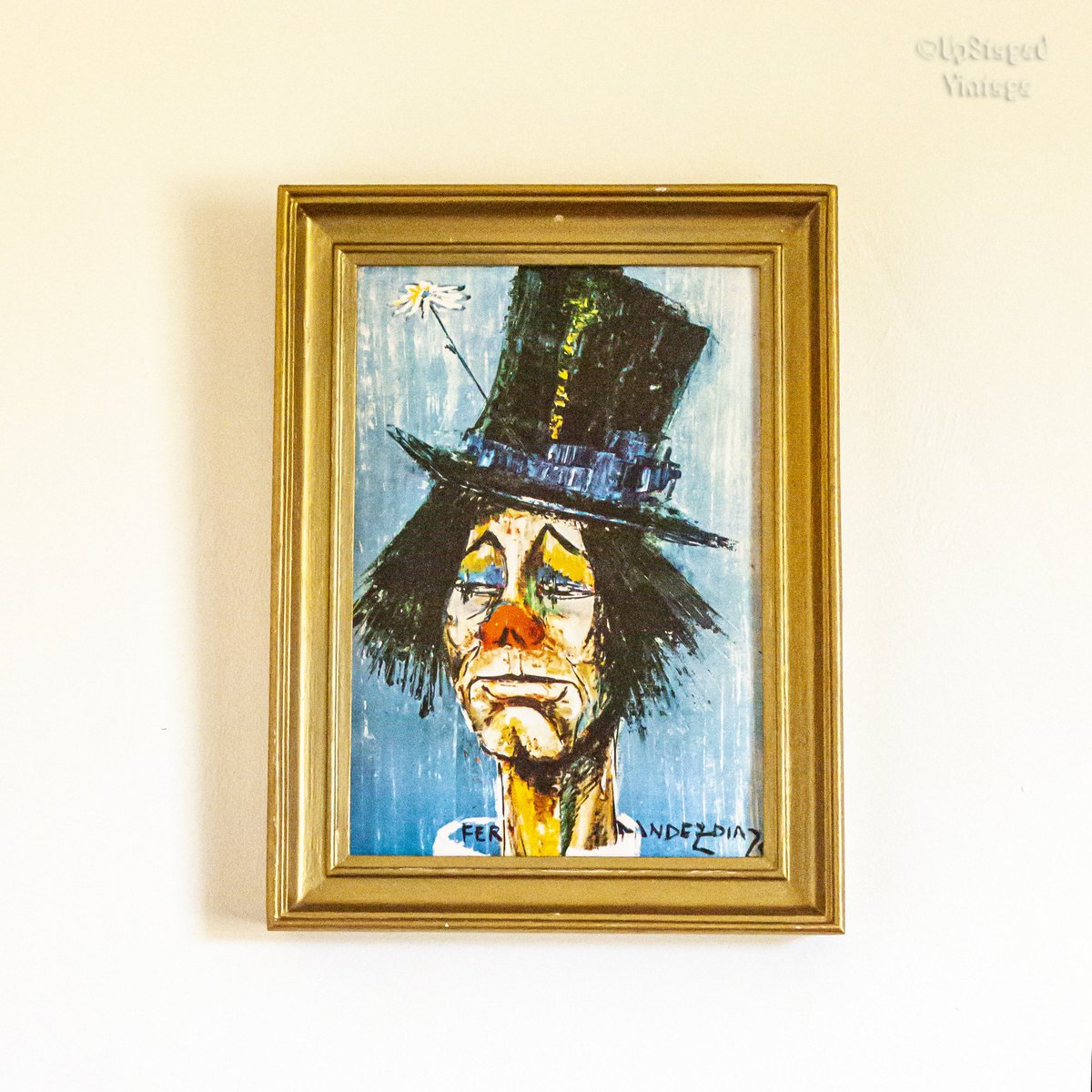 Upstaged Vintage On Twitter For Sale On Etsy Kitsch French Vintage 1960s Sad Clown In Hat Framed Print By Fernandez Diaz Https T Co Oaia83p14p Midcenturykitsch Clownprint Frenchkitsch Sadclown Clowninhat Fernandezdiaz Vintagewallart