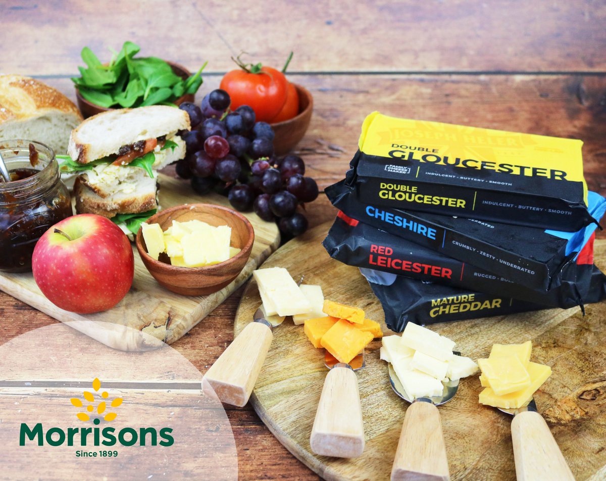 OFFER - £2 🧀 Our family range of Joseph Heler Cheese is currently on offer for just £2 for our 320g blocks of Cheshire, Double Gloucester, Red Leicester & Mature Cheddar in @morrisons stores 🧀🛒 #HelerCheese