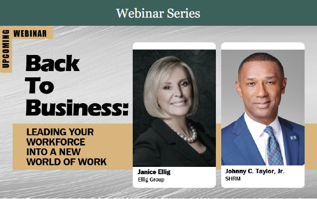 Back to Business: Leading Your Workforce into a New World of Work. Join us and <a href="/JohnnyCTaylorJr/">Johnny C. Taylor, Jr., SHRM-SCP</a>, President &amp; CEO, <a href="/SHRM/">SHRM</a>. Discussing key issues #HR leaders must prepare for now as American workplaces are easing back into business. June 9th, register here: us02web.zoom.us/webinar/regist…