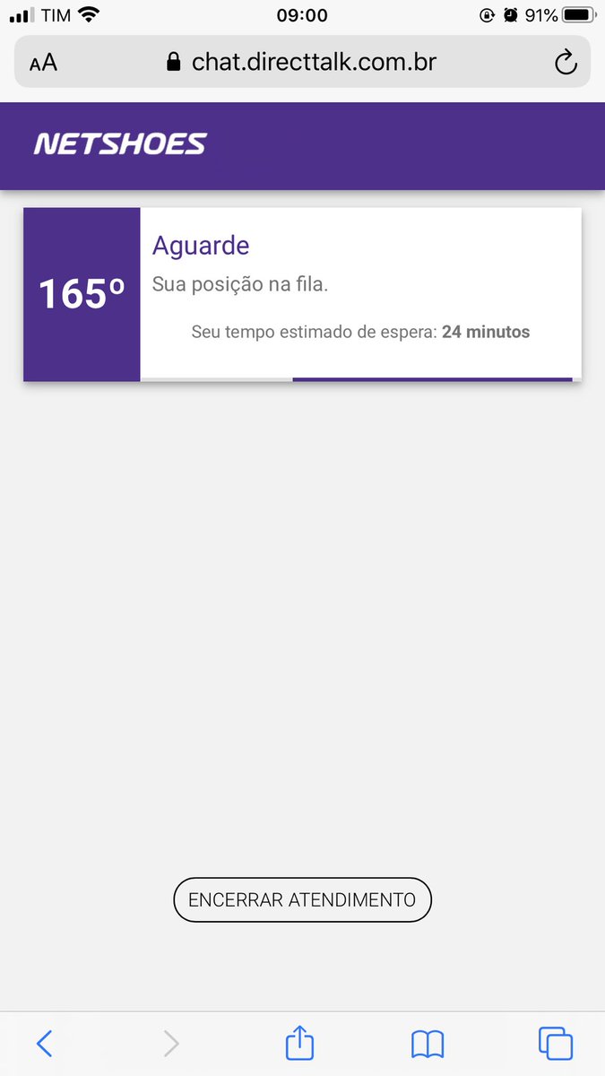 AngelAlcantara's tweet photo. @sigaNetshoes Isso sim é um absurdo! O cliente espera horrores pra entrar no chat, quando entra ninguém responde. Aí vc encerra e quando tenta entrar novamente tem que esperar mais meia hora. NAO RECOMENDO para compras pelo App, nem por lojas parceiras. Fica o descaso https://t.co/KoO4gTid2I